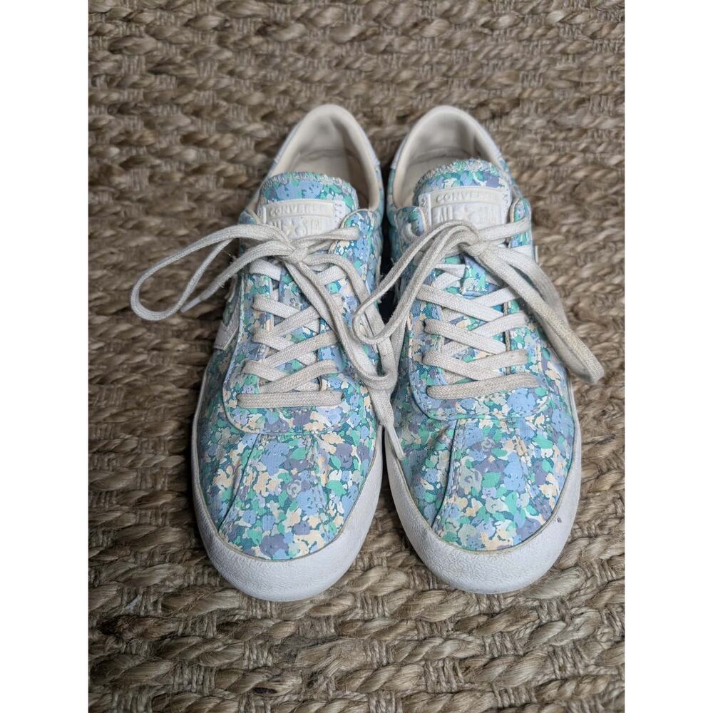 Converse Shoes Womens 8 Breakpoint Floral Low Top Lace Up Sneakers 555952C Teal - Picture 2 of 10